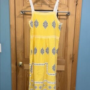 MISSLOOK Yellow and White Geometric Maxi Dress